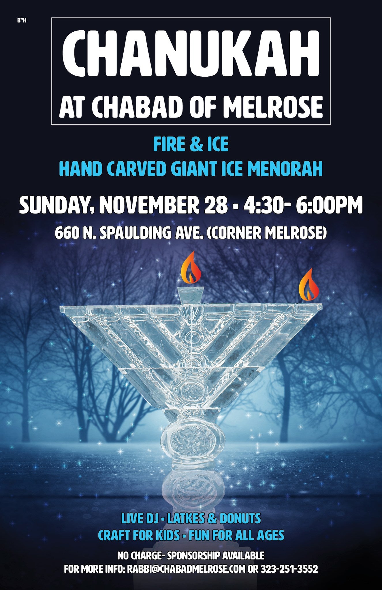 Chanukah Fire & Ice Carved Menorah