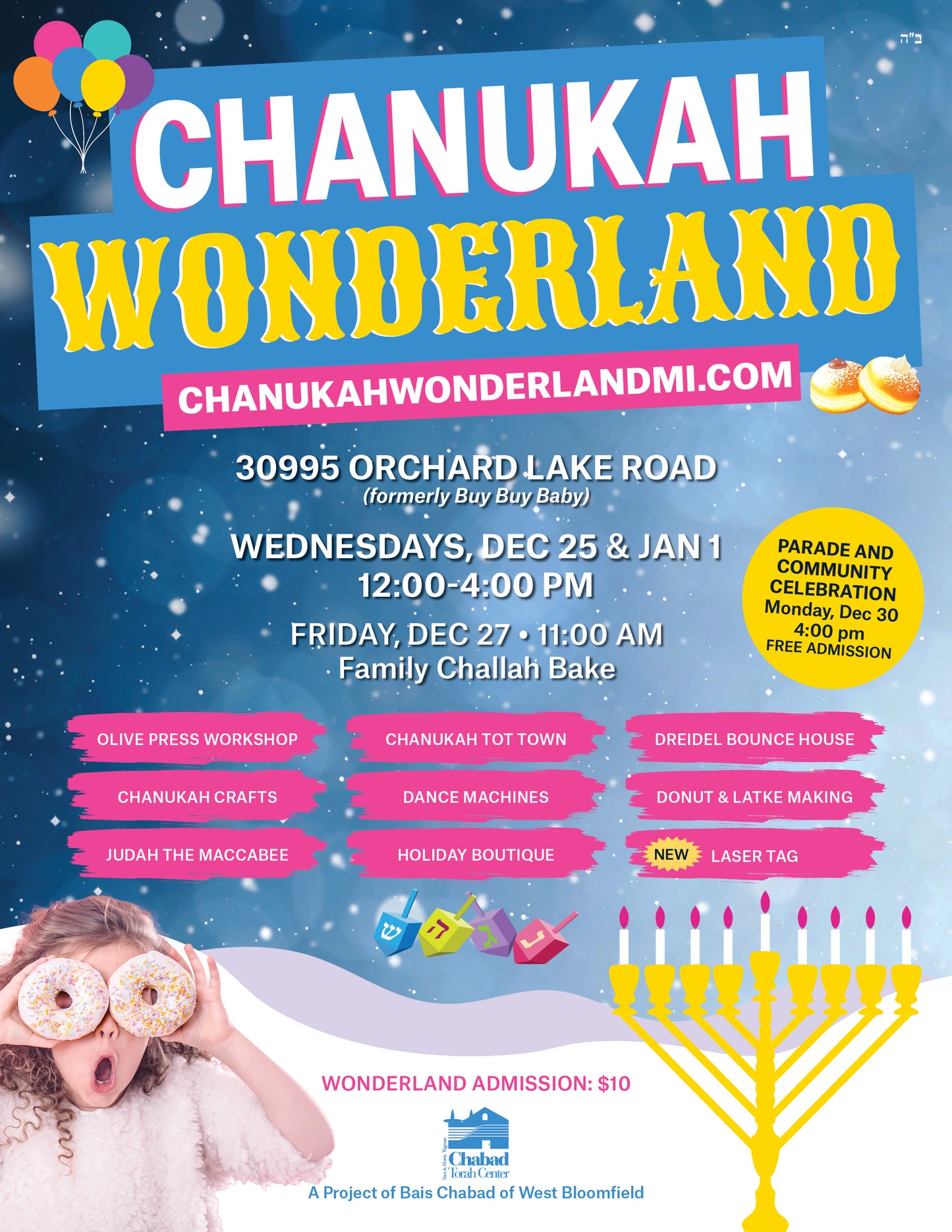 Chanukah Wonderland Pink/Blue