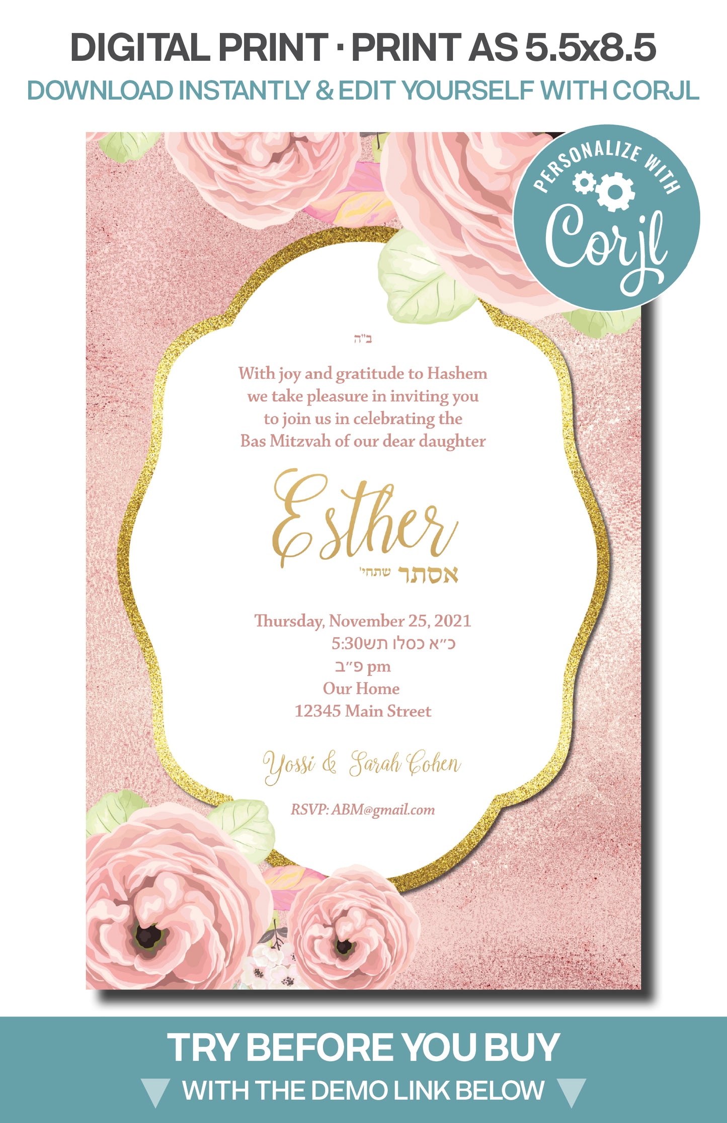 Bat Mitzvah - Rose Gold