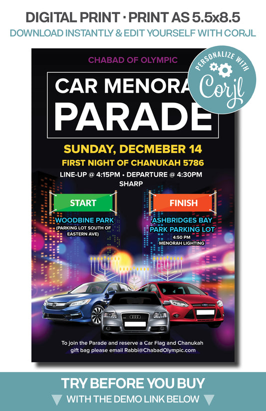 Chanukah - Car Menorah Parade - Edit