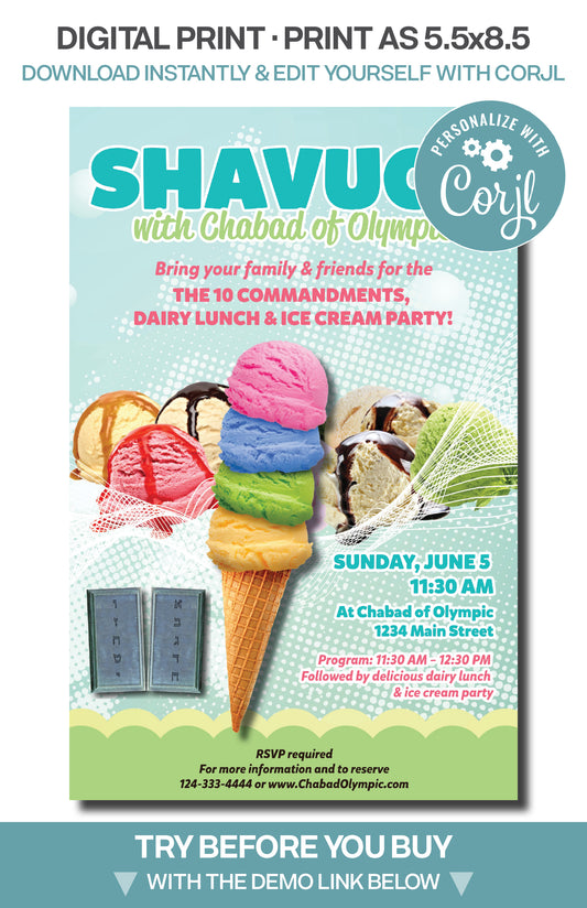 Shavuot Ice Cream - Pastel